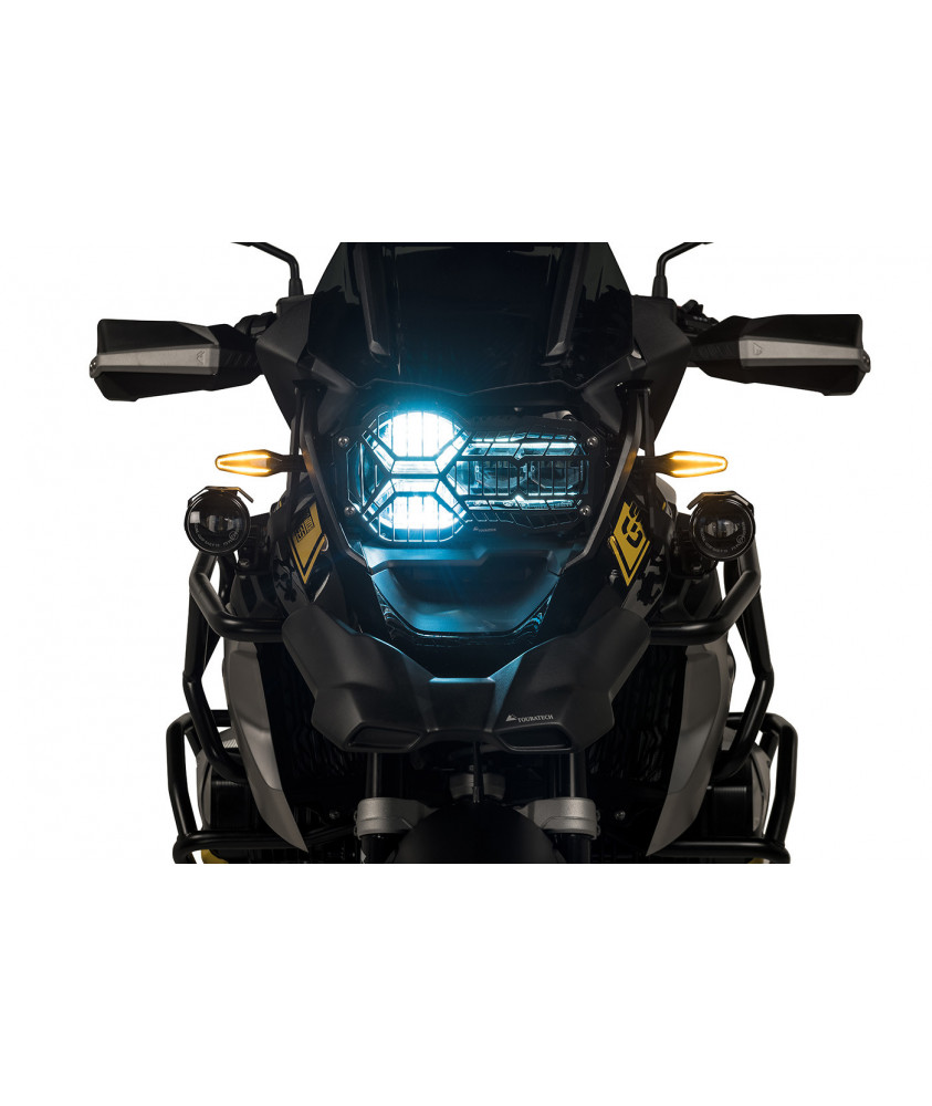 Stainless Steel Headlight Protector Black, with Quick Release Fastener