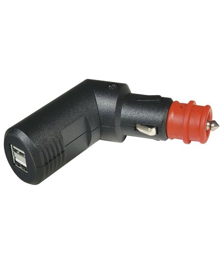 Double USB charger, adjustable, 12V / 5V, 2 x 2.5A for cigarette lighter and motorcycle socket