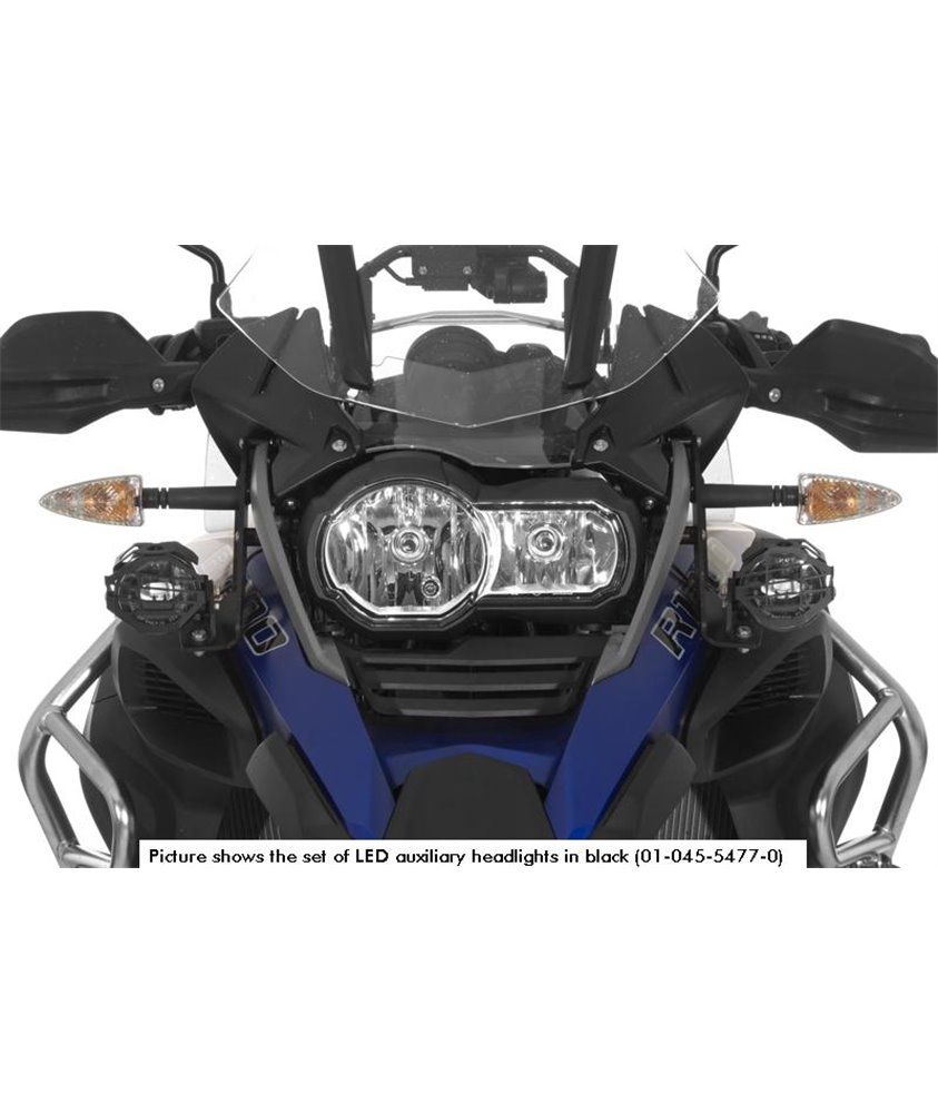 Set of LED auxiliary headlights fog right/full beam headlight left for BMW R1200GS Adventure from 2014, black