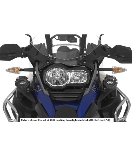 Set of LED auxiliary headlights fog right/full beam headlight left for BMW R1200GS Adventure from 2014, black