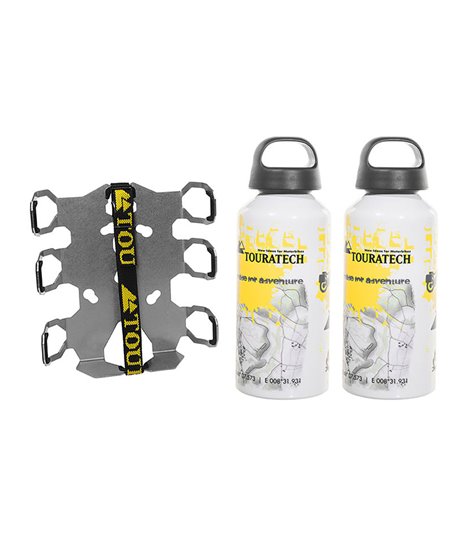 ZEGA Pro/ZEGA Mundo accessory holder "bottle holder" double with 2x Touratech aluminum bottle 0.6 litres