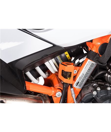 Rear brake fluid reservoir guard, orange for KTM 890 Adventure/ 890 Adventure R/ 790 Adventure / Adventure R/ 1290 Super Adventu