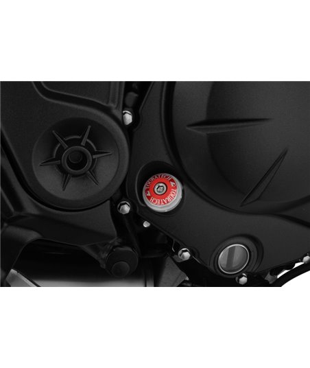 Oil filler cap with special tool, red  anodised for Kawasaki Versys 650 (from 2012)/ Versys 1000