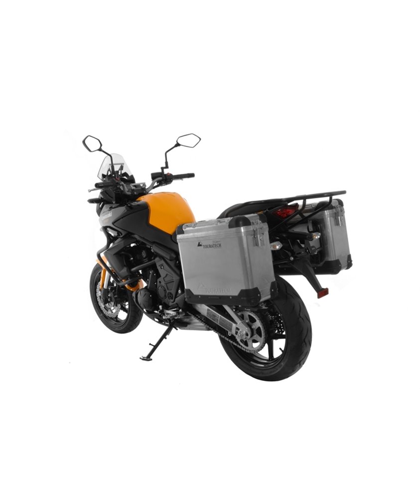 ZEGA Pro aluminium pannier system 31/31 liter with steel rack black for Kawasaki Versys 650 (2010-2014)