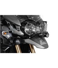 Stainless steel headlight protector, black, with quick release fastener for Triumph Tiger 800/ 800XC/ 800XCx and Tiger Explorer 