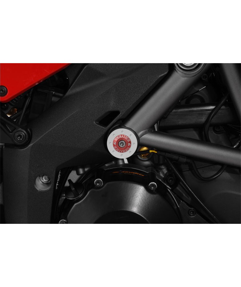 Large frame plugs (pair), red anodised, for Ducati Multistrada 1200 (up to 2014)/ 950