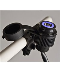 Dual USB socket for motorbikes 12-24V, for 22 mm / 25 mm handlebar