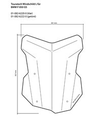 Windscreen, L, transparent, for BMW F850GS / F850GS Adventure