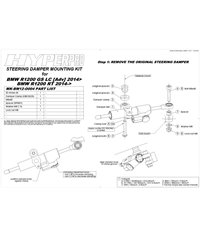 Touratech Suspension steering damper "CSC" for BMW R1200GS(LC)/R1250GS/BMW R1200GS(LC)/R1250GS Adventure 2014 onwards, with moun