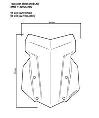 Windscreen, L, tinted, for BMW R1250GS/ R1250GS Adventure/ R1200GS (LC)/ R1200GS Adventure (LC)